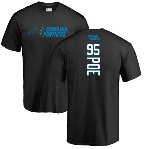 Carolina Panthers Men Black Dontari Poe Backer NFL Football #95 T Shirt->carolina panthers->NFL Jersey